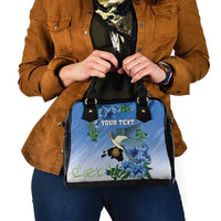 Personalized Estonia Shoulder Handbag Barn Swallow Cornflower Flower