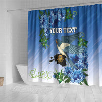 Personalized Estonia Shower Curtain Barn Swallow Cornflower Flower