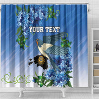 Personalized Estonia Shower Curtain Barn Swallow Cornflower Flower