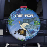 Personalized Estonia Spare Tire Cover Barn Swallow Cornflower Flower