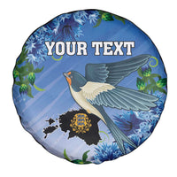 Personalized Estonia Spare Tire Cover Barn Swallow Cornflower Flower