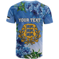 Personalized Estonia T Shirt Barn Swallow Cornflower Flower