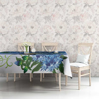 Personalized Estonia Tablecloth Barn Swallow Cornflower Flower