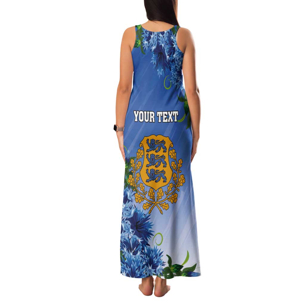 Personalized Estonia Tank Maxi Dress Barn Swallow Cornflower Flower