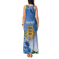 Personalized Estonia Tank Maxi Dress Barn Swallow Cornflower Flower