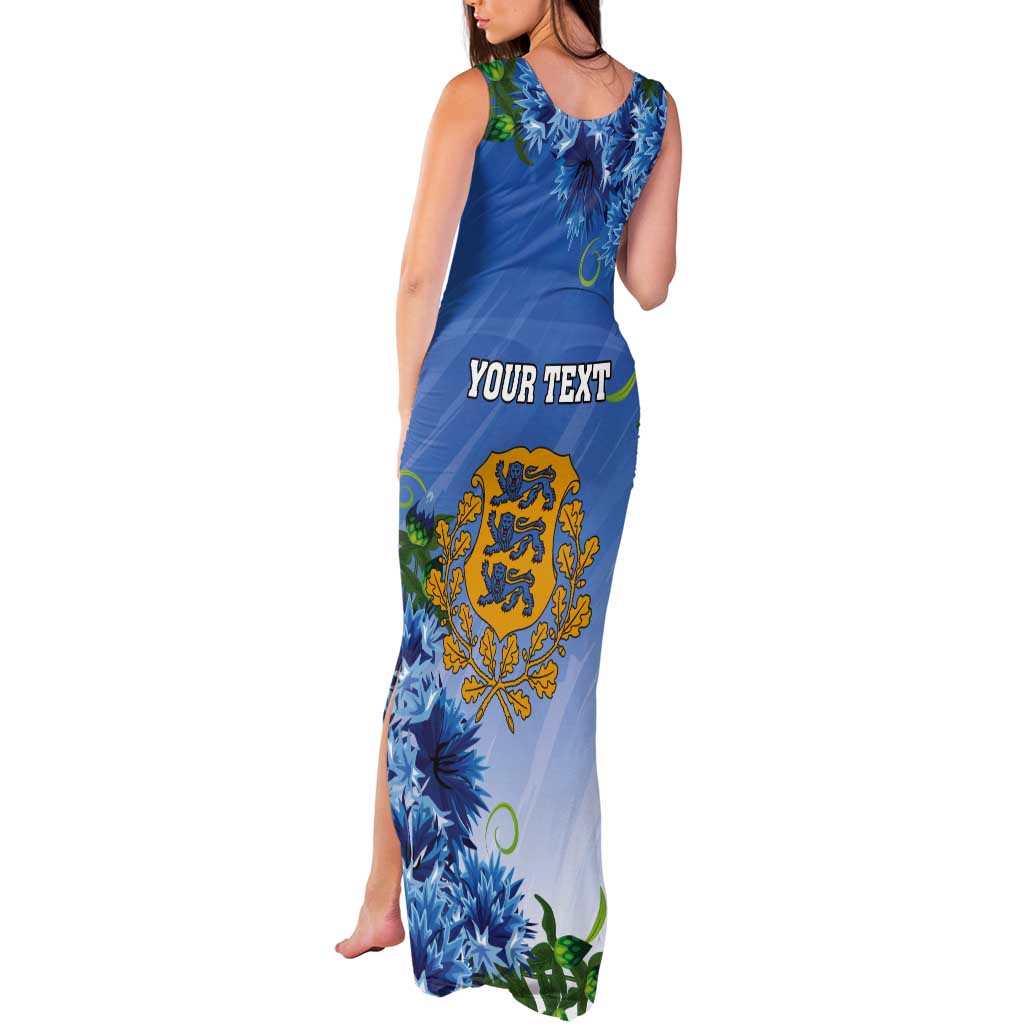 Personalized Estonia Tank Maxi Dress Barn Swallow Cornflower Flower