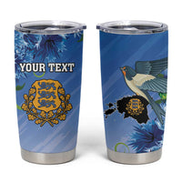Personalized Estonia Tumbler Cup Barn Swallow Cornflower Flower
