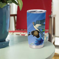 Personalized Estonia Tumbler Cup Barn Swallow Cornflower Flower