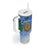 Personalized Estonia Tumbler With Handle Barn Swallow Cornflower Flower