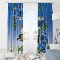 Personalized Estonia Window Curtain Barn Swallow Cornflower Flower