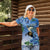Personalized Estonia Women Polo Shirt Barn Swallow Cornflower Flower