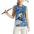 Personalized Estonia Women Sleeveless Polo Shirt Barn Swallow Cornflower Flower