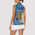 Personalized Estonia Women Sleeveless Polo Shirt Barn Swallow Cornflower Flower