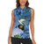 Personalized Estonia Women Sleeveless Polo Shirt Barn Swallow Cornflower Flower