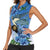 Personalized Estonia Women Sleeveless Polo Shirt Barn Swallow Cornflower Flower