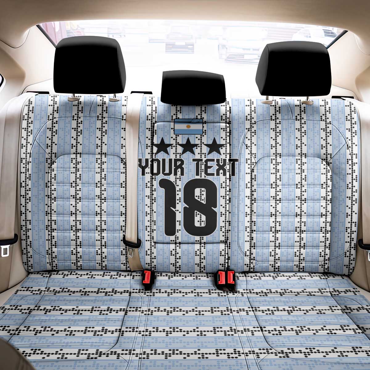 Custom Argentina Heritage Football Back Car Seat Cover La Albiceleste Glory Road to 2026
