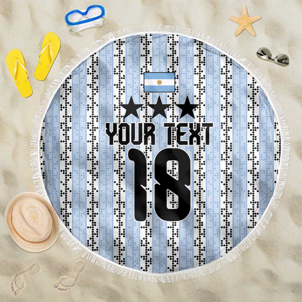 Custom Argentina Heritage Football Beach Blanket La Albiceleste Glory Road to 2026