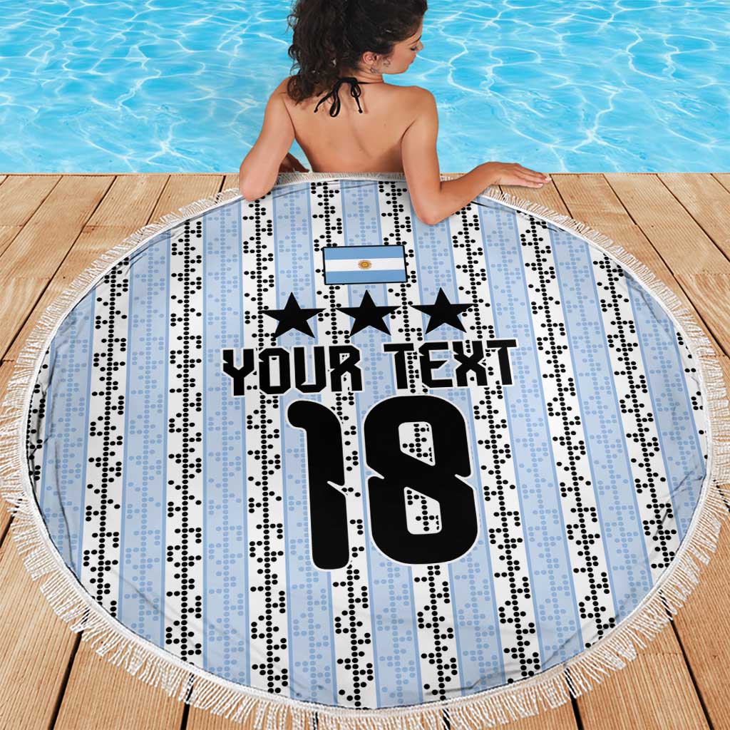 Custom Argentina Heritage Football Beach Blanket La Albiceleste Glory Road to 2026