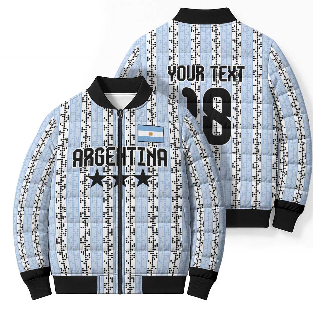 Custom Argentina Heritage Football Bomber Puffer Jacket La Albiceleste Glory Road to 2026
