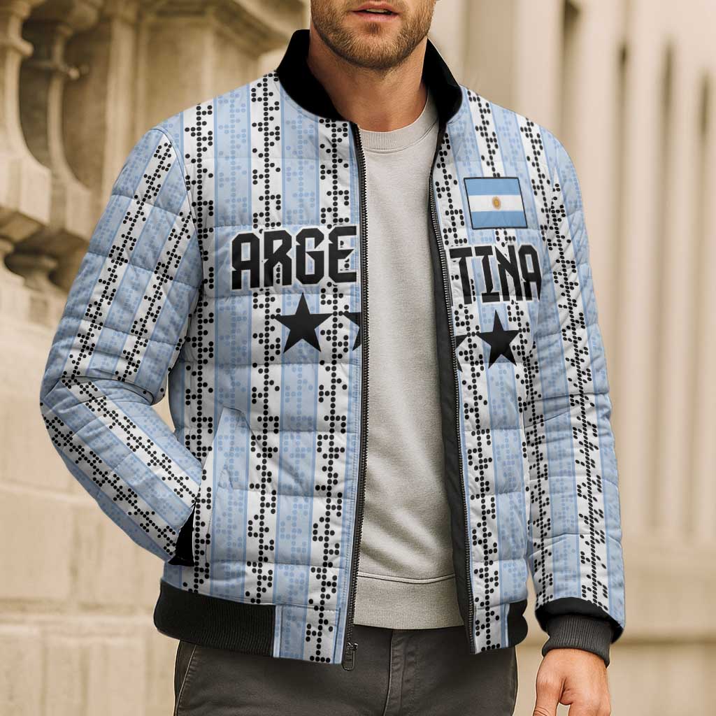 Custom Argentina Heritage Football Bomber Puffer Jacket La Albiceleste Glory Road to 2026