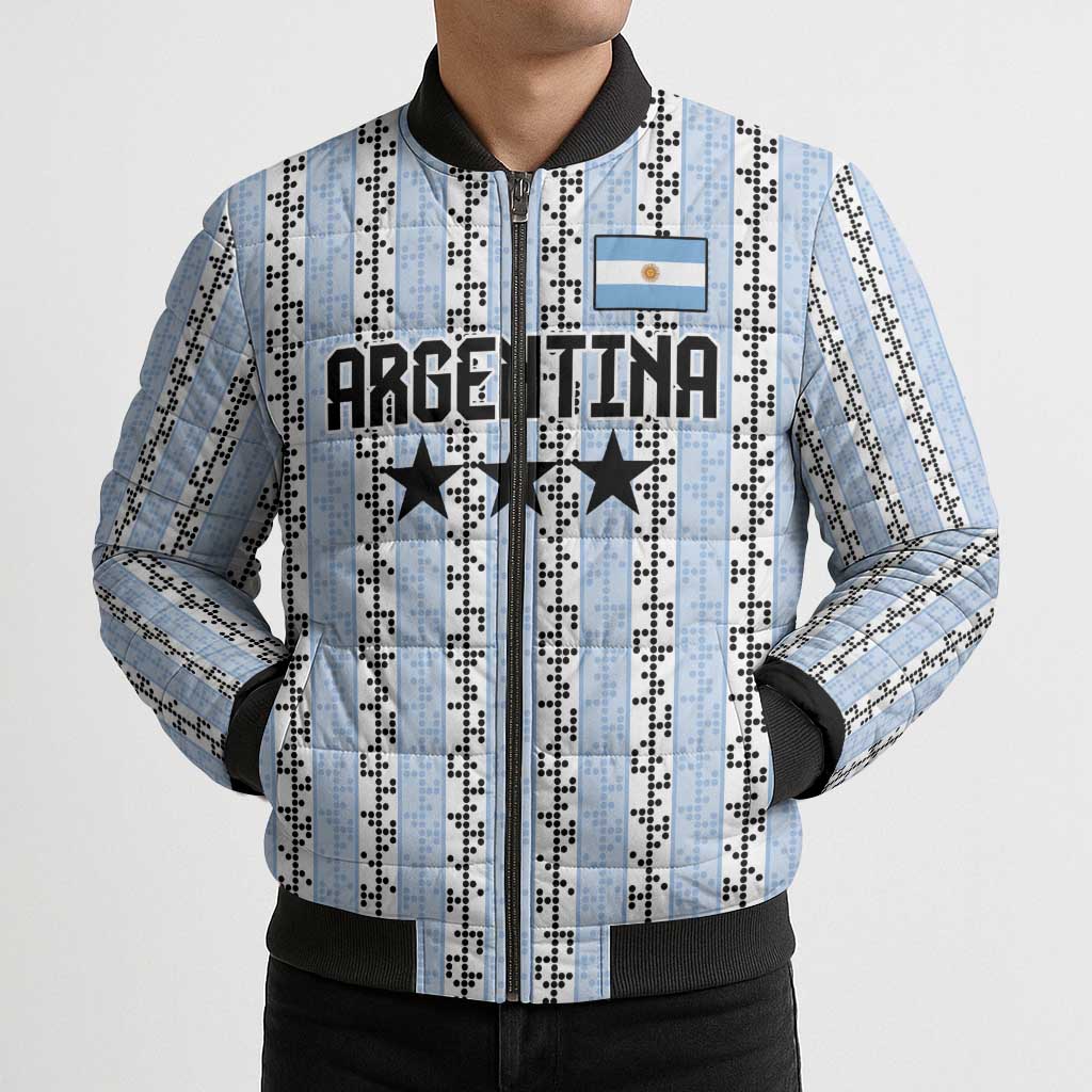 Custom Argentina Heritage Football Bomber Puffer Jacket La Albiceleste Glory Road to 2026