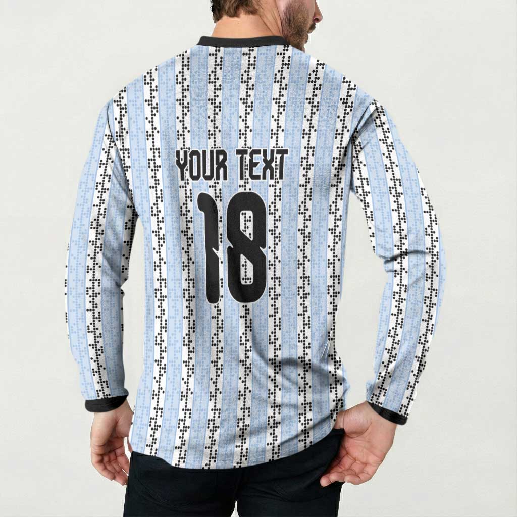 Custom Argentina Heritage Football Button Sweatshirt La Albiceleste Glory Road to 2026