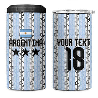Custom Argentina Heritage Football 4 in 1 Can Cooler Tumbler La Albiceleste Glory Road to 2026