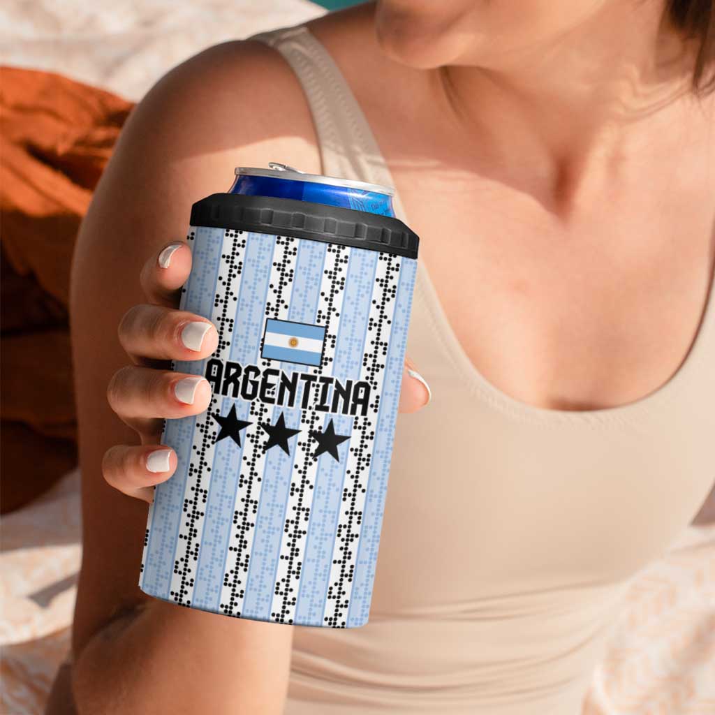 Custom Argentina Heritage Football 4 in 1 Can Cooler Tumbler La Albiceleste Glory Road to 2026