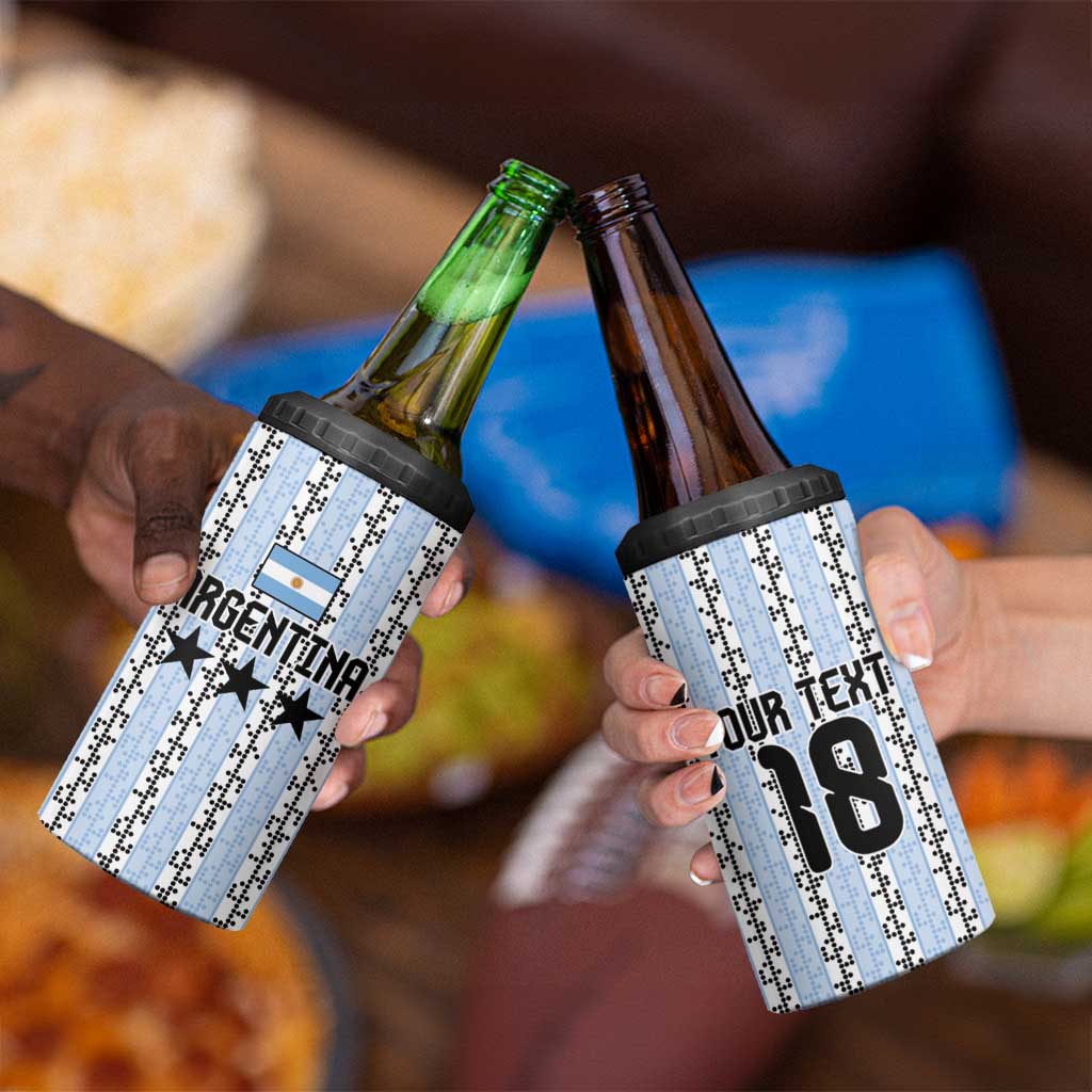 Custom Argentina Heritage Football 4 in 1 Can Cooler Tumbler La Albiceleste Glory Road to 2026