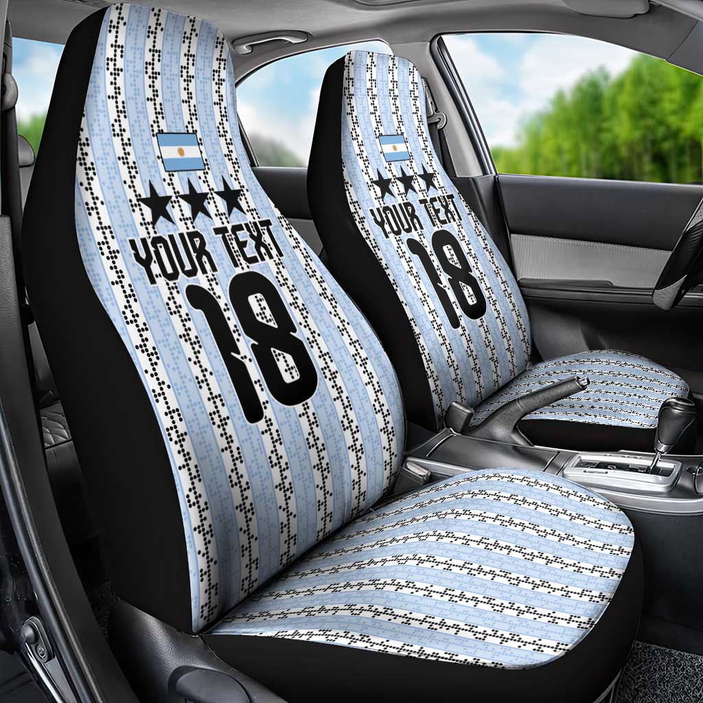 Custom Argentina Heritage Football Car Seat Cover La Albiceleste Glory Road to 2026