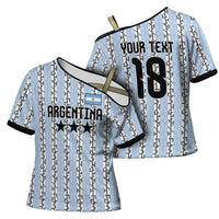 Custom Argentina Heritage Football Cross Shoulder Shirt La Albiceleste Glory Road to 2026