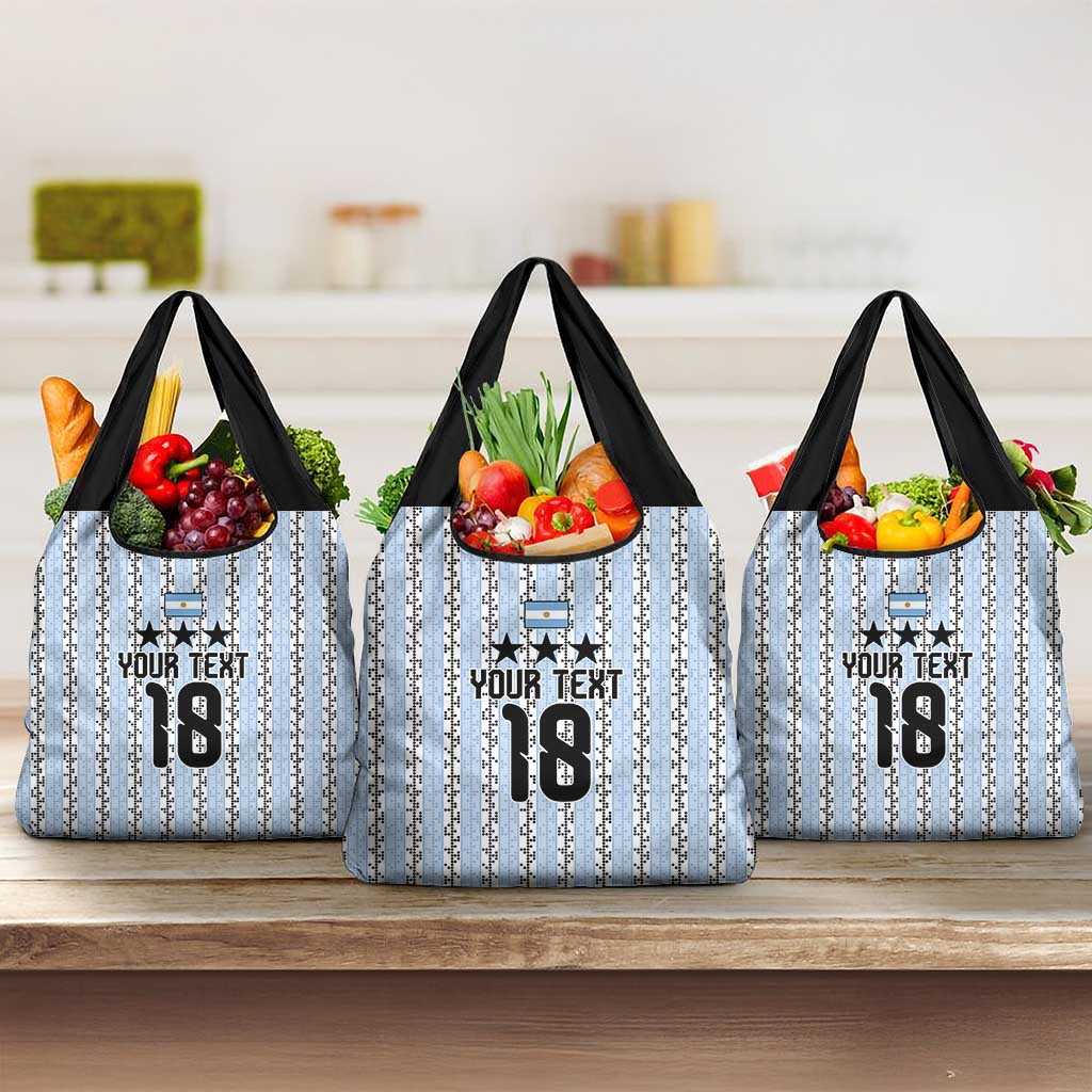 Custom Argentina Heritage Football Grocery Bag La Albiceleste Glory Road to 2026