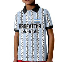 Custom Argentina Heritage Football Kid Polo Shirt La Albiceleste Glory Road to 2026