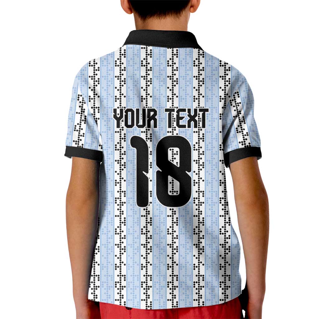Custom Argentina Heritage Football Kid Polo Shirt La Albiceleste Glory Road to 2026