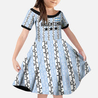 Custom Argentina Heritage Football Kid Short Sleeve Dress La Albiceleste Glory Road to 2026