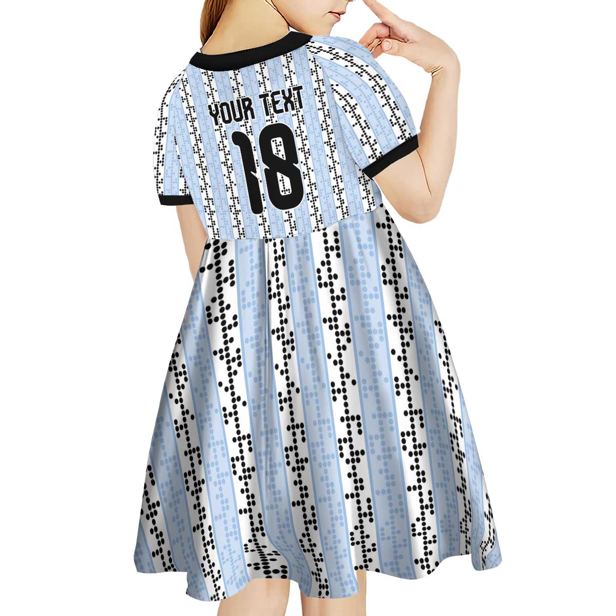 Custom Argentina Heritage Football Kid Short Sleeve Dress La Albiceleste Glory Road to 2026