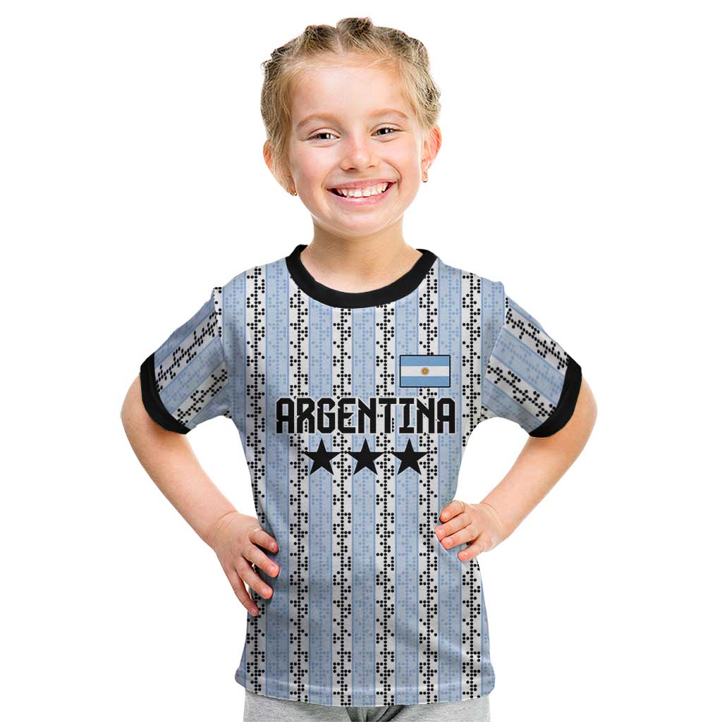 Custom Argentina Heritage Football Kid T Shirt La Albiceleste Glory Road to 2026