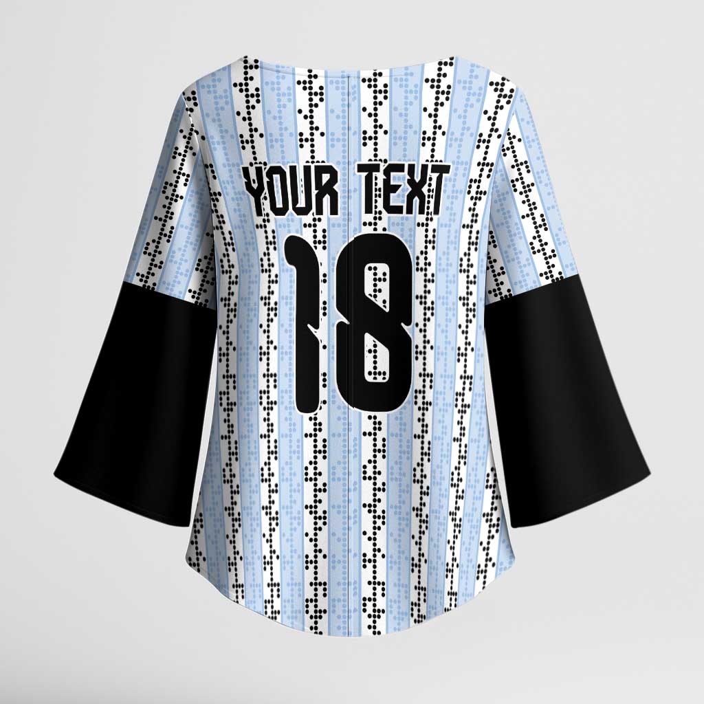 Custom Argentina Heritage Football Kimono Sleeve Blouse La Albiceleste Glory Road to 2026