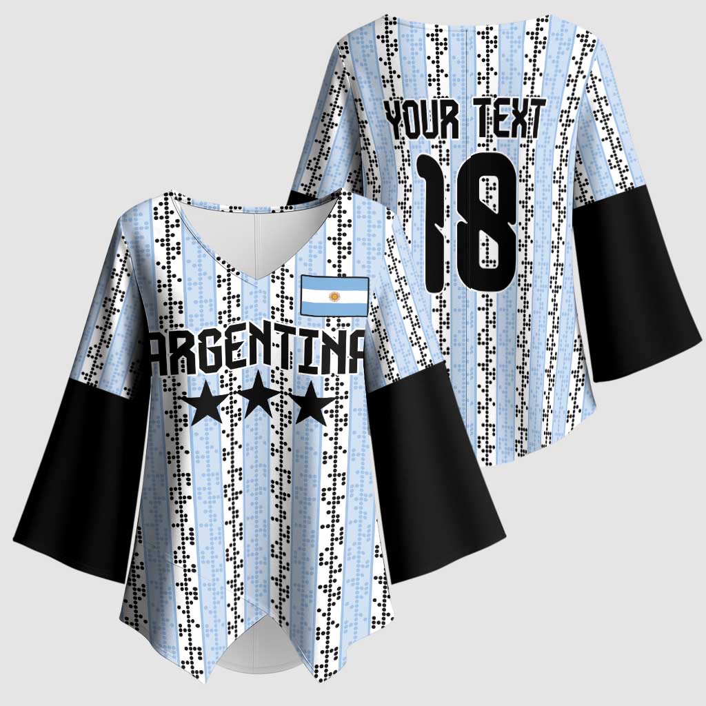 Custom Argentina Heritage Football Kimono Sleeve Blouse La Albiceleste Glory Road to 2026
