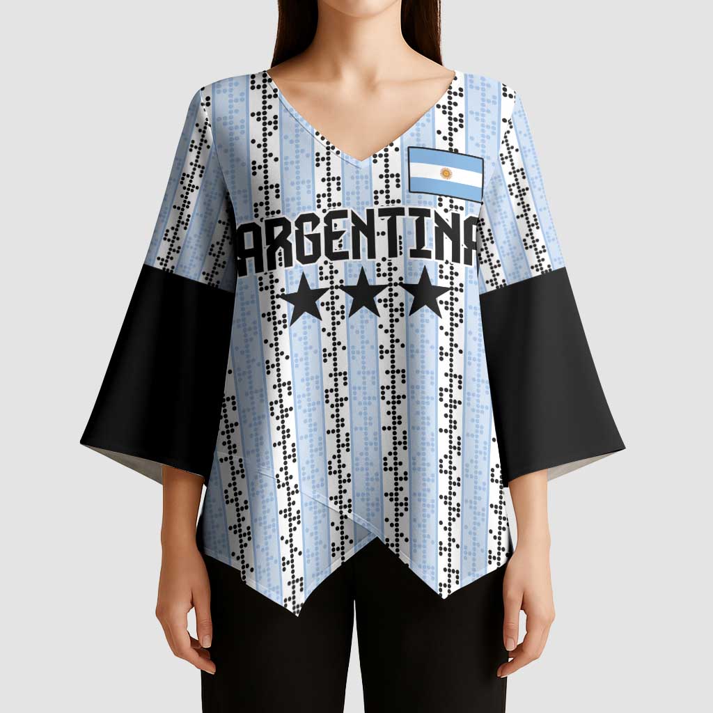 Custom Argentina Heritage Football Kimono Sleeve Blouse La Albiceleste Glory Road to 2026