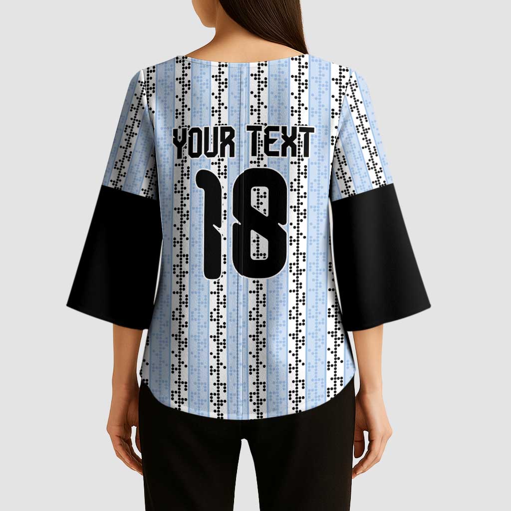 Custom Argentina Heritage Football Kimono Sleeve Blouse La Albiceleste Glory Road to 2026