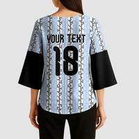 Custom Argentina Heritage Football Kimono Sleeve Blouse La Albiceleste Glory Road to 2026