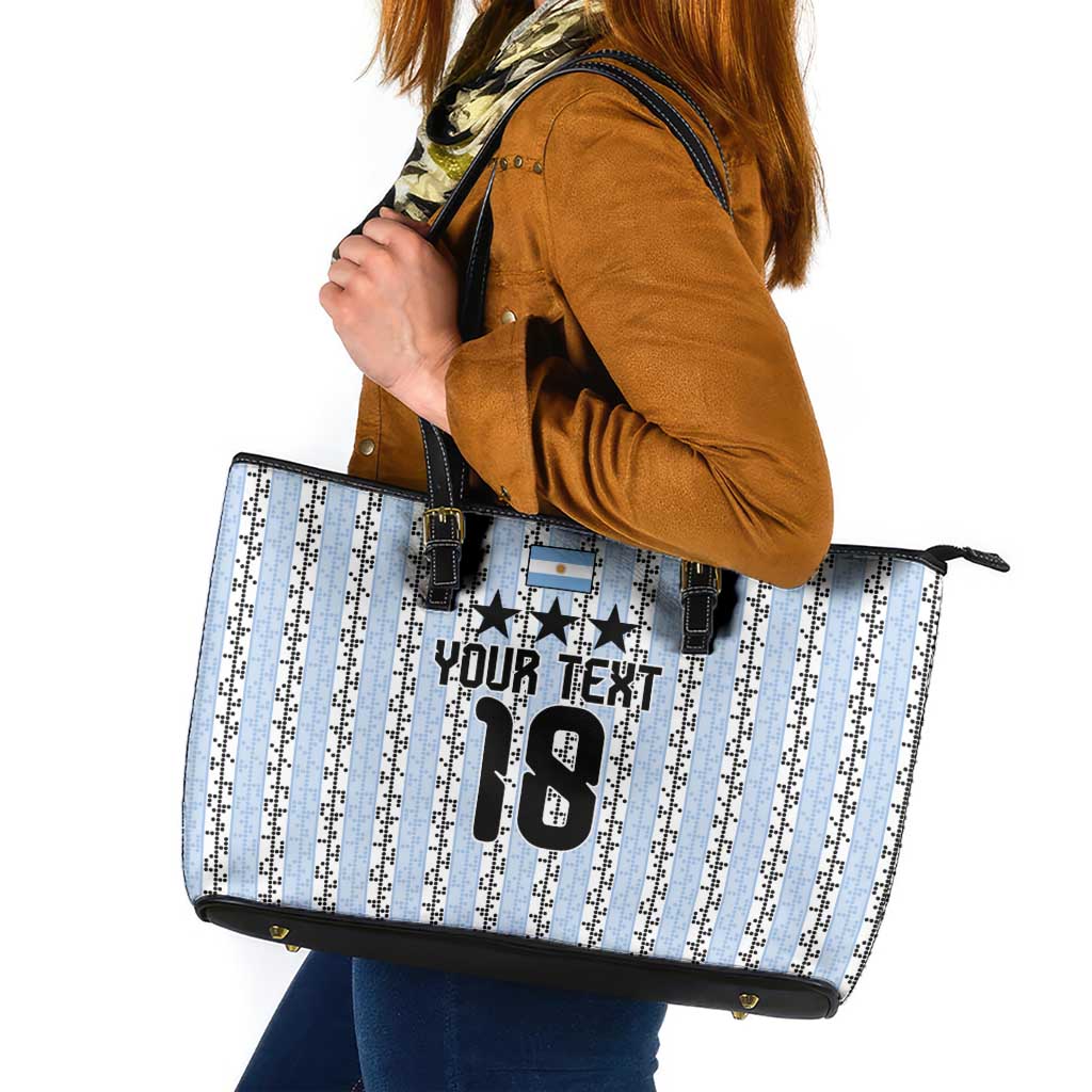 Custom Argentina Heritage Football Leather Tote Bag La Albiceleste Glory Road to 2026