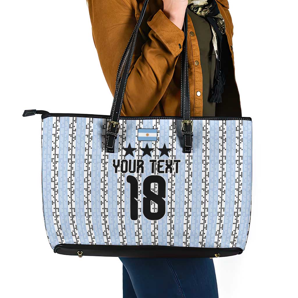 Custom Argentina Heritage Football Leather Tote Bag La Albiceleste Glory Road to 2026