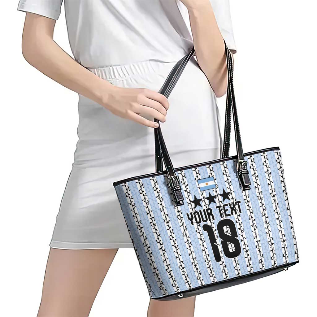 Custom Argentina Heritage Football Leather Tote Bag La Albiceleste Glory Road to 2026