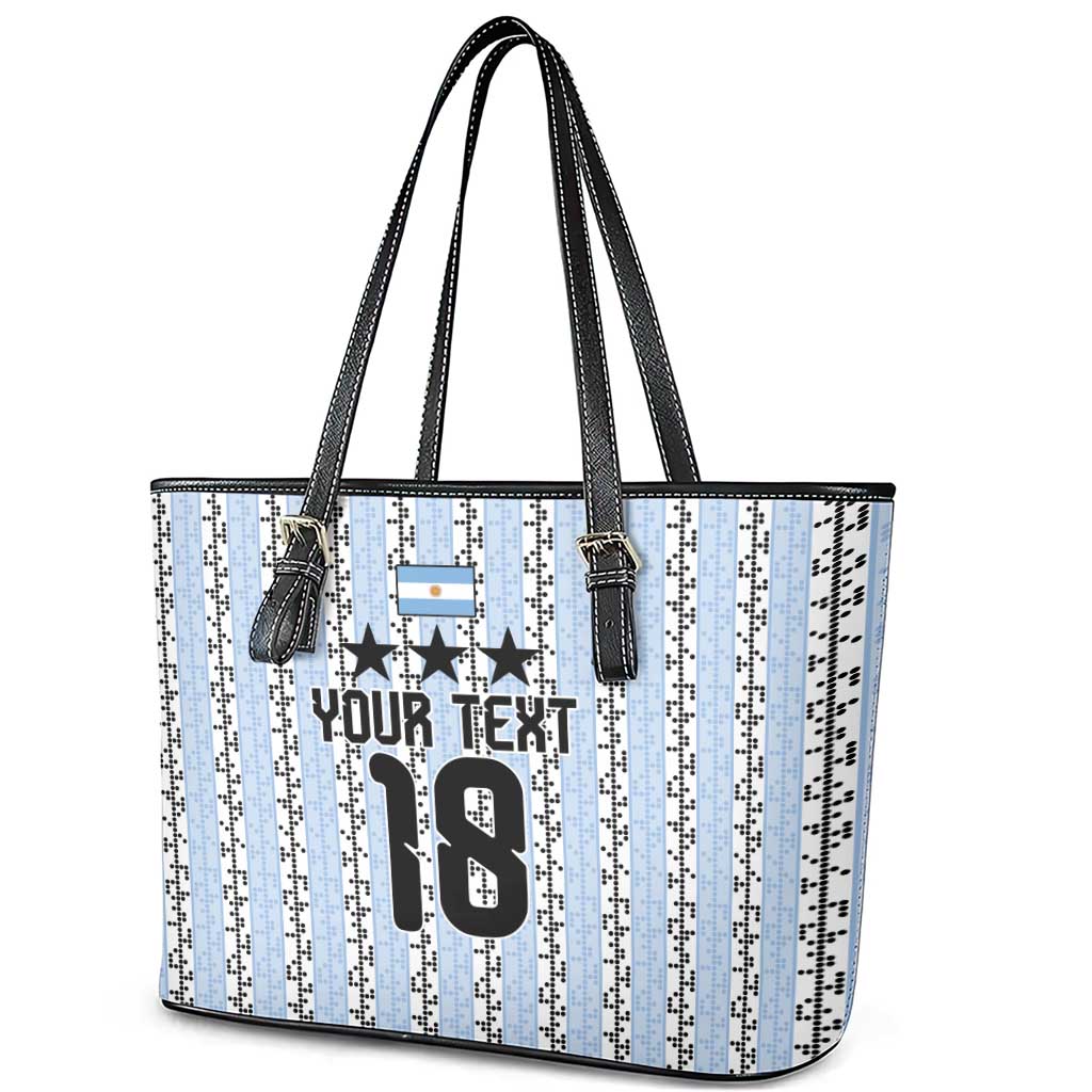 Custom Argentina Heritage Football Leather Tote Bag La Albiceleste Glory Road to 2026