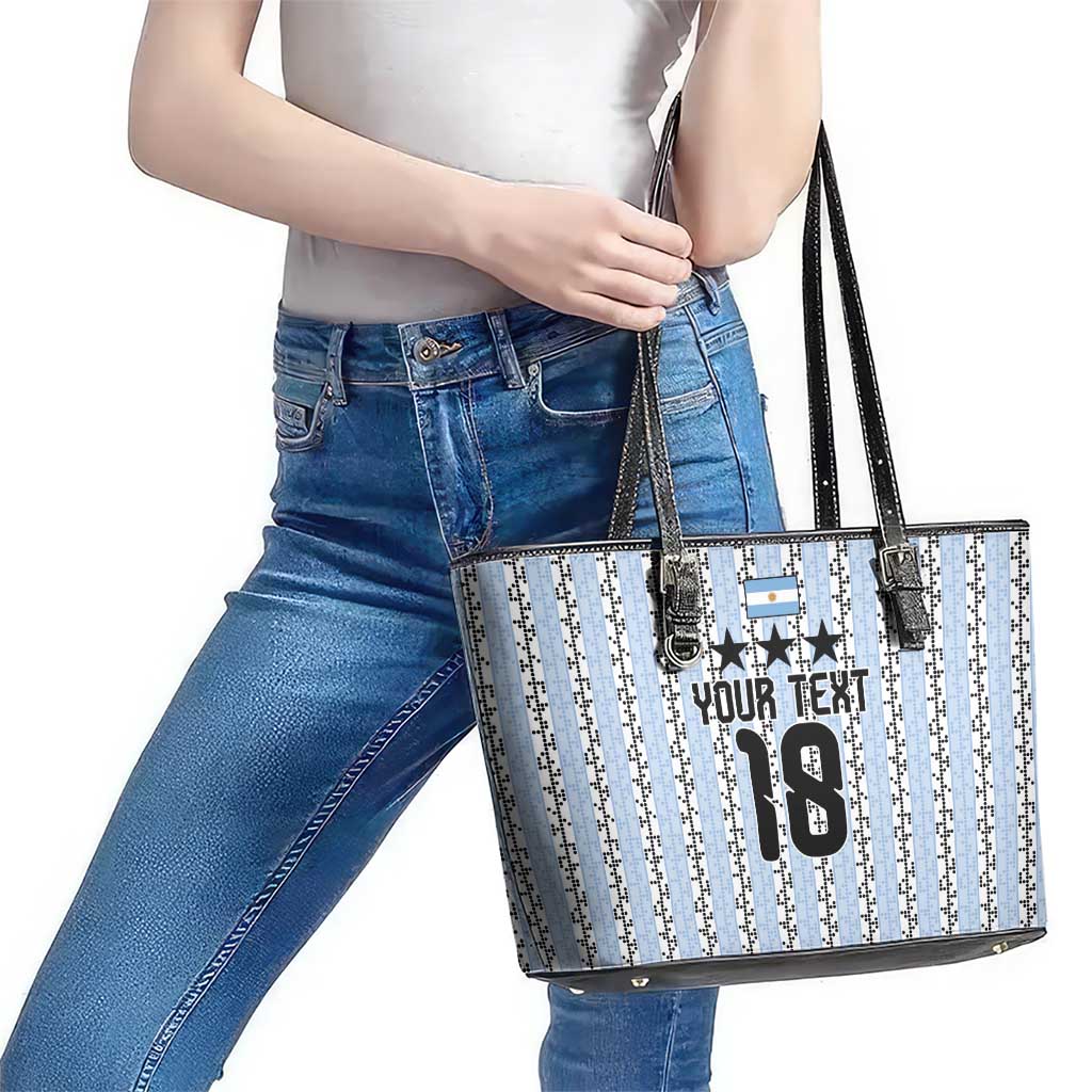 Custom Argentina Heritage Football Leather Tote Bag La Albiceleste Glory Road to 2026