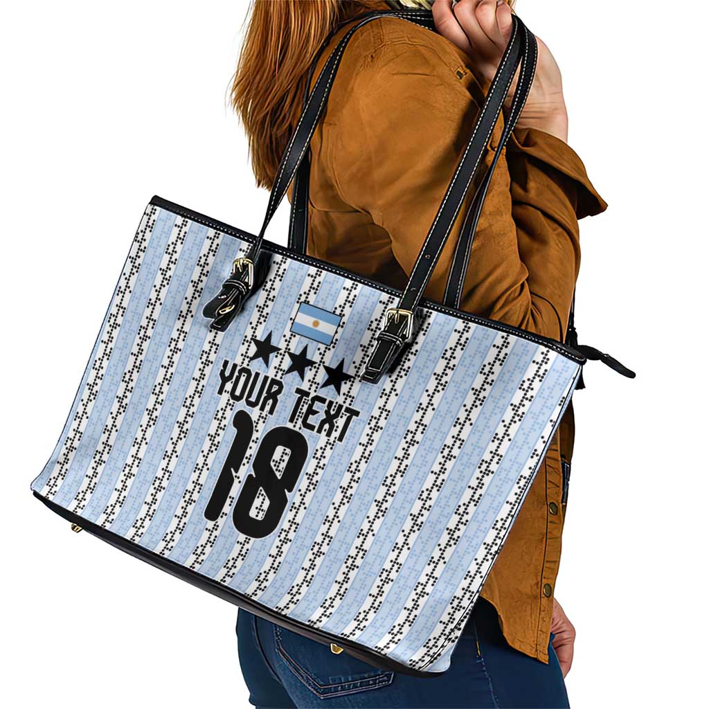 Custom Argentina Heritage Football Leather Tote Bag La Albiceleste Glory Road to 2026