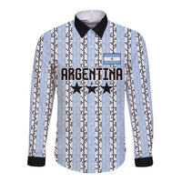 Custom Argentina Heritage Football Long Sleeve Button Shirt La Albiceleste Glory Road to 2026
