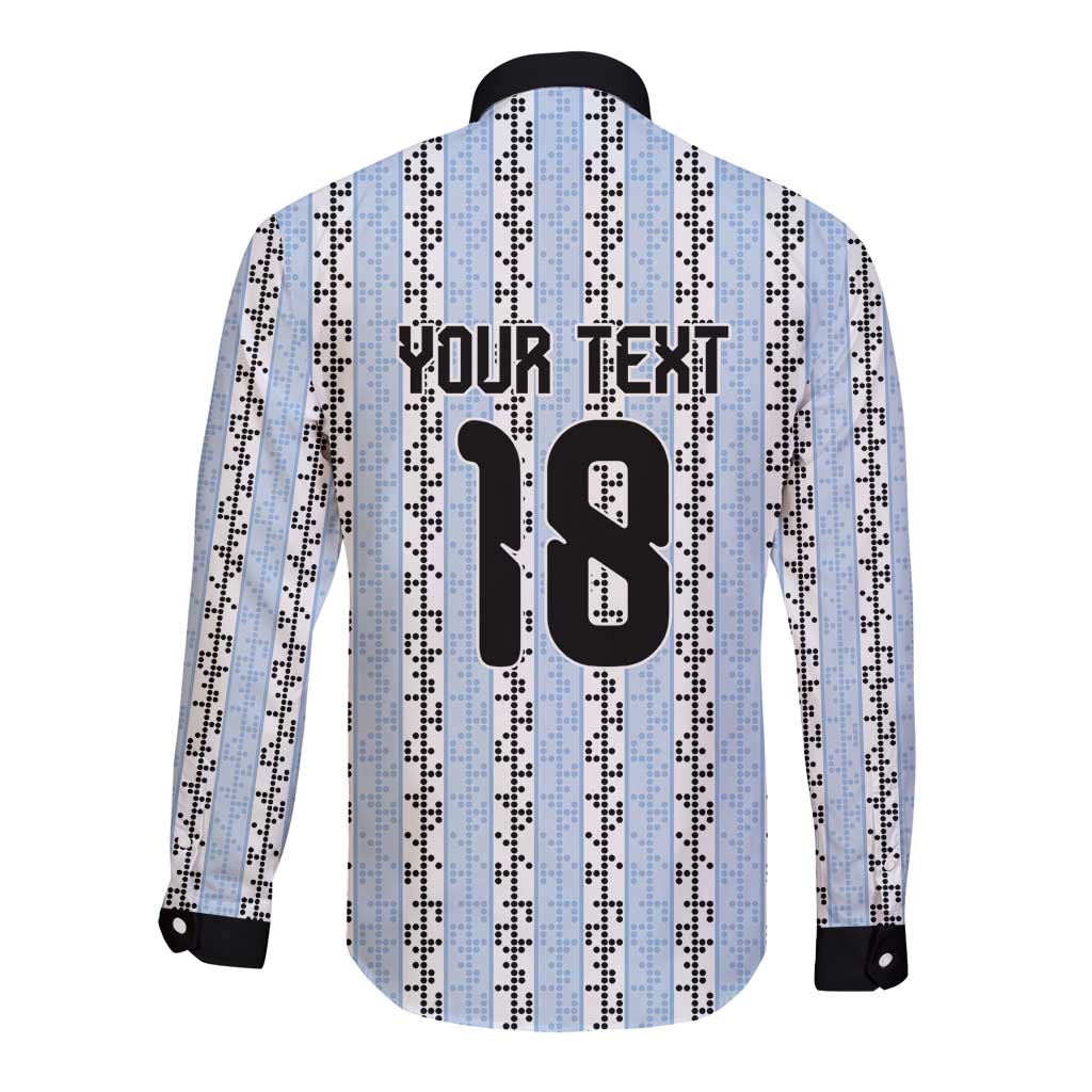 Custom Argentina Heritage Football Long Sleeve Button Shirt La Albiceleste Glory Road to 2026